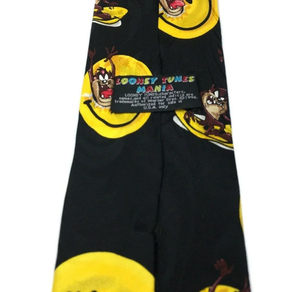 Looney Tunes 1996 Tasmanian Tie Devil Taz Smiley Face Vintage Mens Necktie